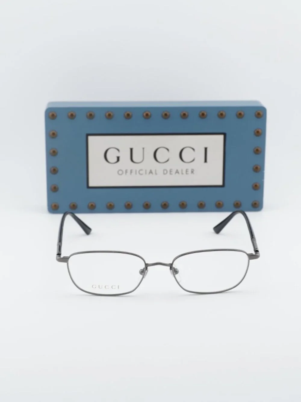 Gucci GG0612OJ 001 Rectangle Eyeglasses 52mm - Ruthenium / Black